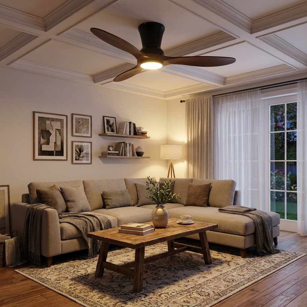 2 Blades Wood 18W LED Dimmable with Remote Mute Modern Ceiling Fans — lifestyle 1