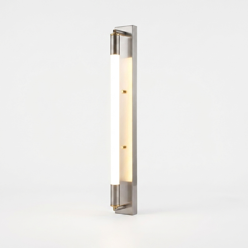 19.68'' Acrylic Tube 1-Light LED Wall Lights Indoor - Black/Gold/Chrome Base — white background