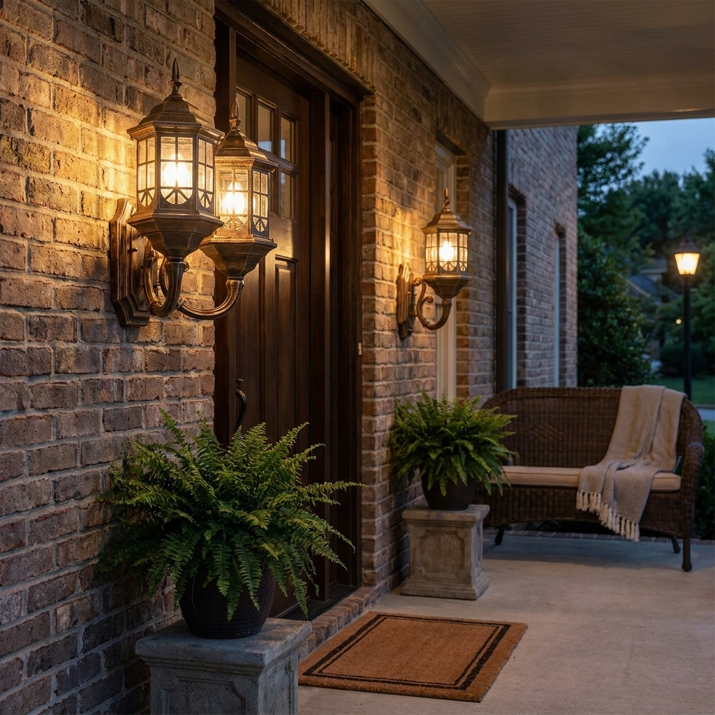 2 Light Outdoor Wall Sconce American Garden Metal Light — lifestyle 3