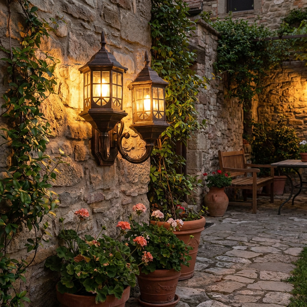 2 Light Outdoor Wall Sconce American Garden Metal Light — lifestyle 1