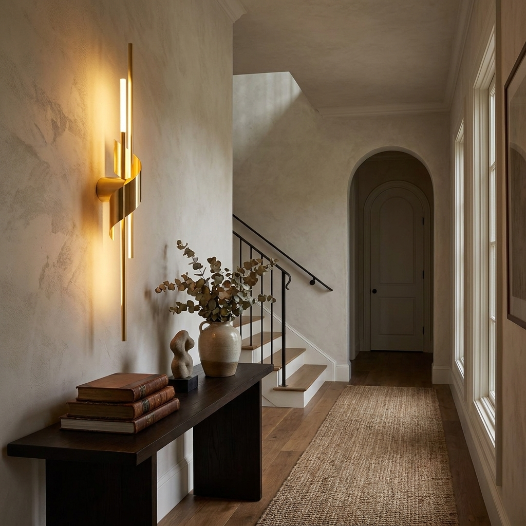 2 Lamp Linear Wall Sconce Italian Luxury Solid Copper Light — lifestyle 4