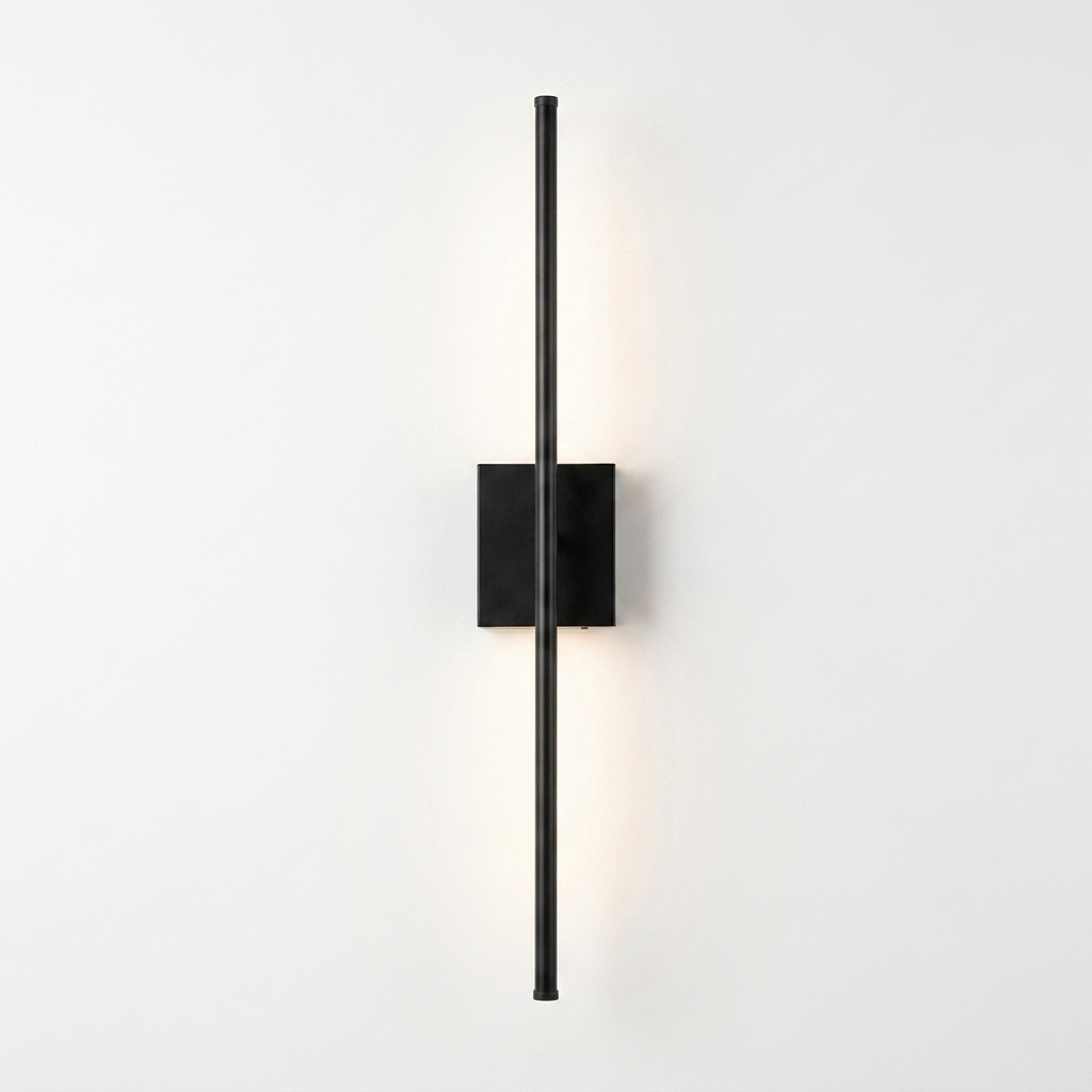 2 PCS Linear Wall Lights Modern Wireless Black Iron LED Lamp — white background