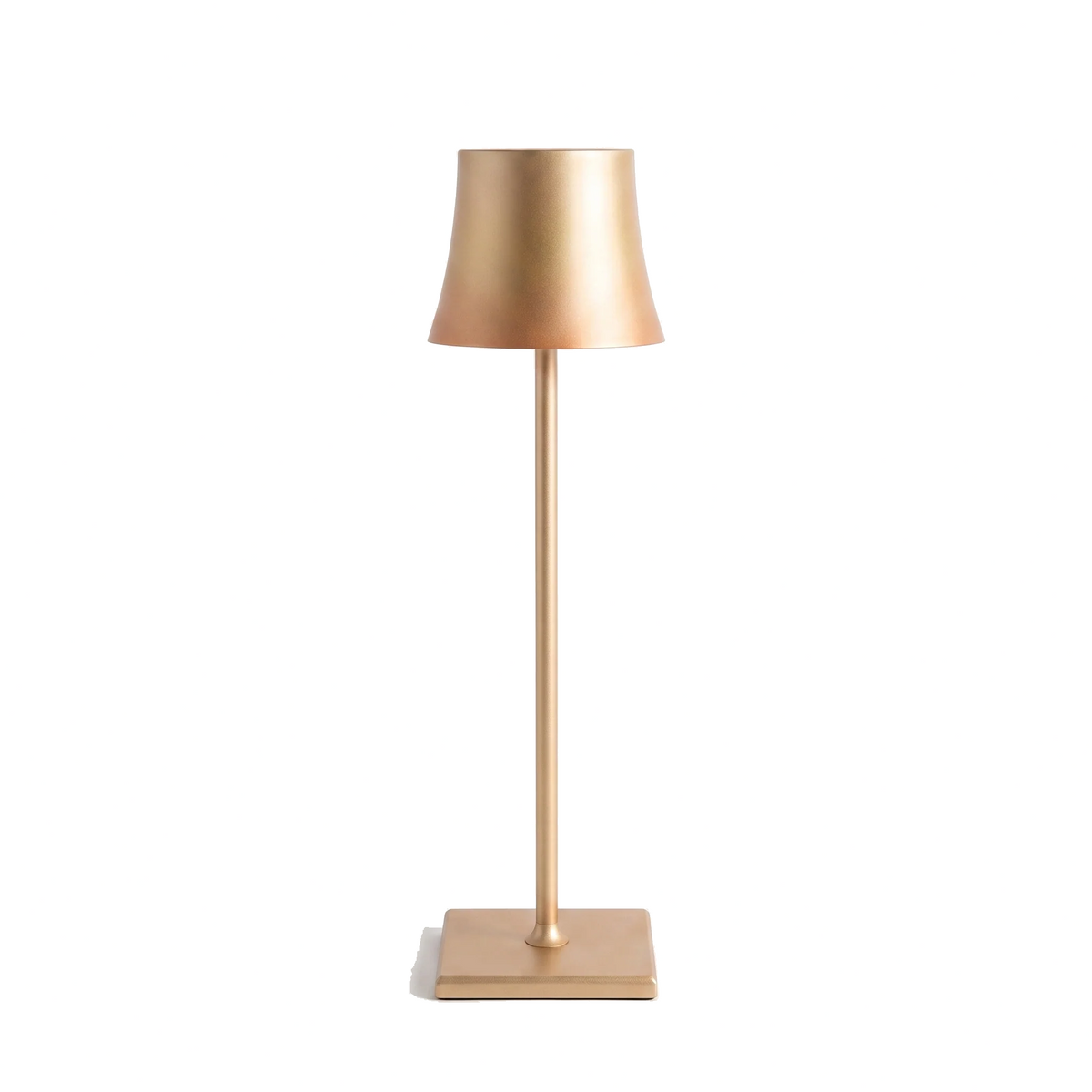 Cool Hue Metal Table Lamp in gold on a plain white background