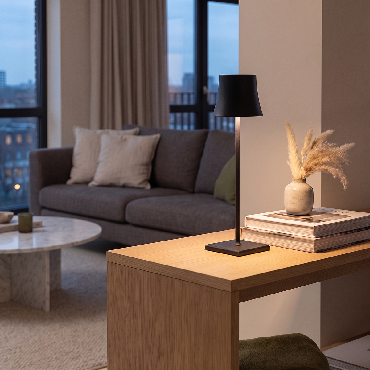 Cool Hue Metal Table Lamp