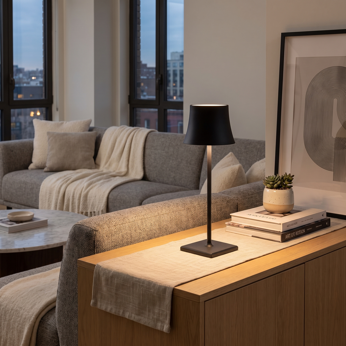 Cool Hue Metal Table Lamp