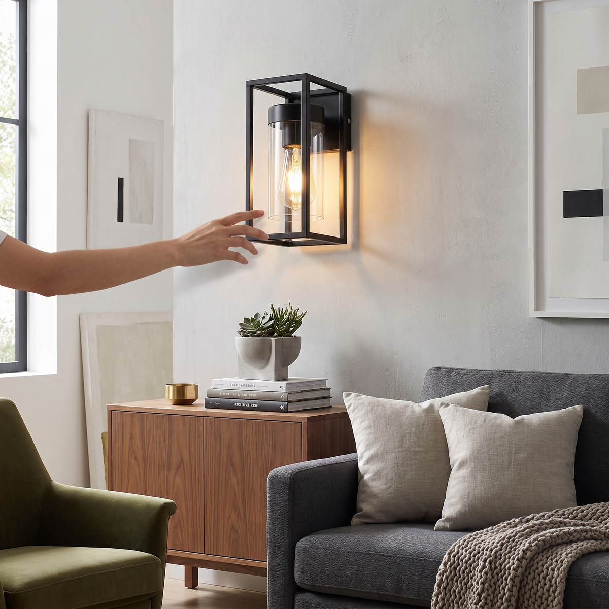 Industrial Glass Sconce
