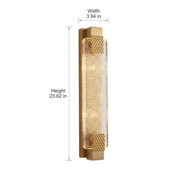 Aurora Crystal Linear Wall Sconce dimensions on a plain white background