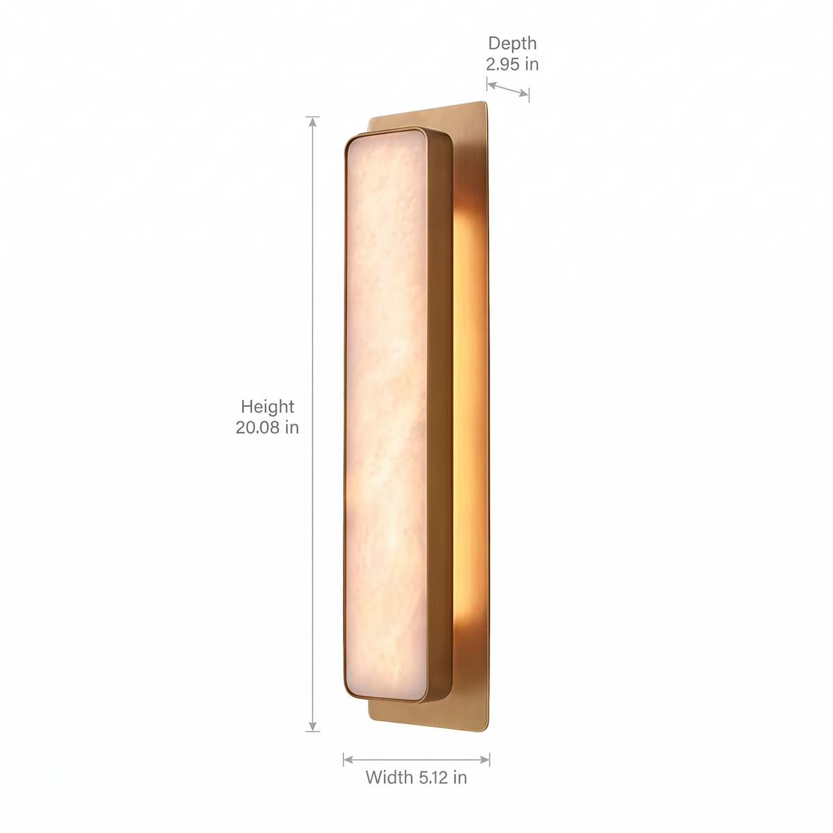 Gold brass and marble wall light fixture dimensions
