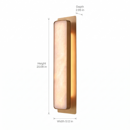 Gold brass and marble wall light fixture dimensions