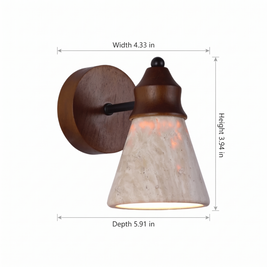 Travertine and wood down light wall sconce dimensions
