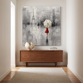 Eiffel Tower Canvas Wall Art in a contemporary hallway