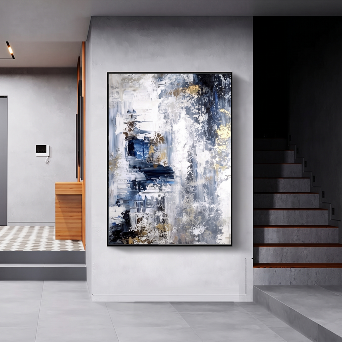 Into The Storm Abstract Textured Canvas Wall Art, full view