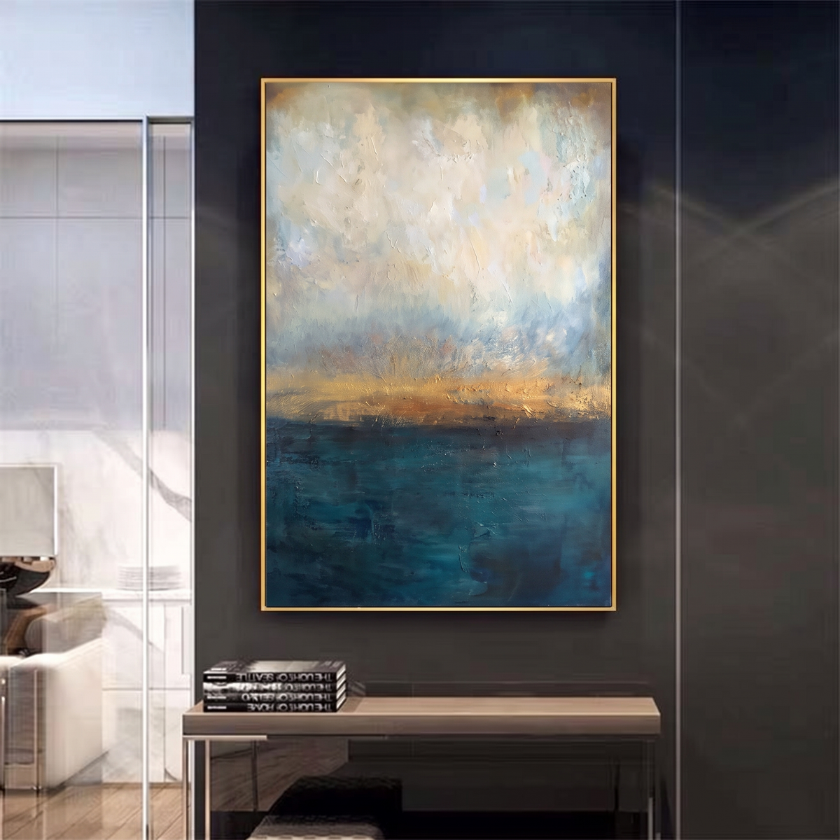Daybreak Abstract Coastal Canvas Wall Art, alternate view