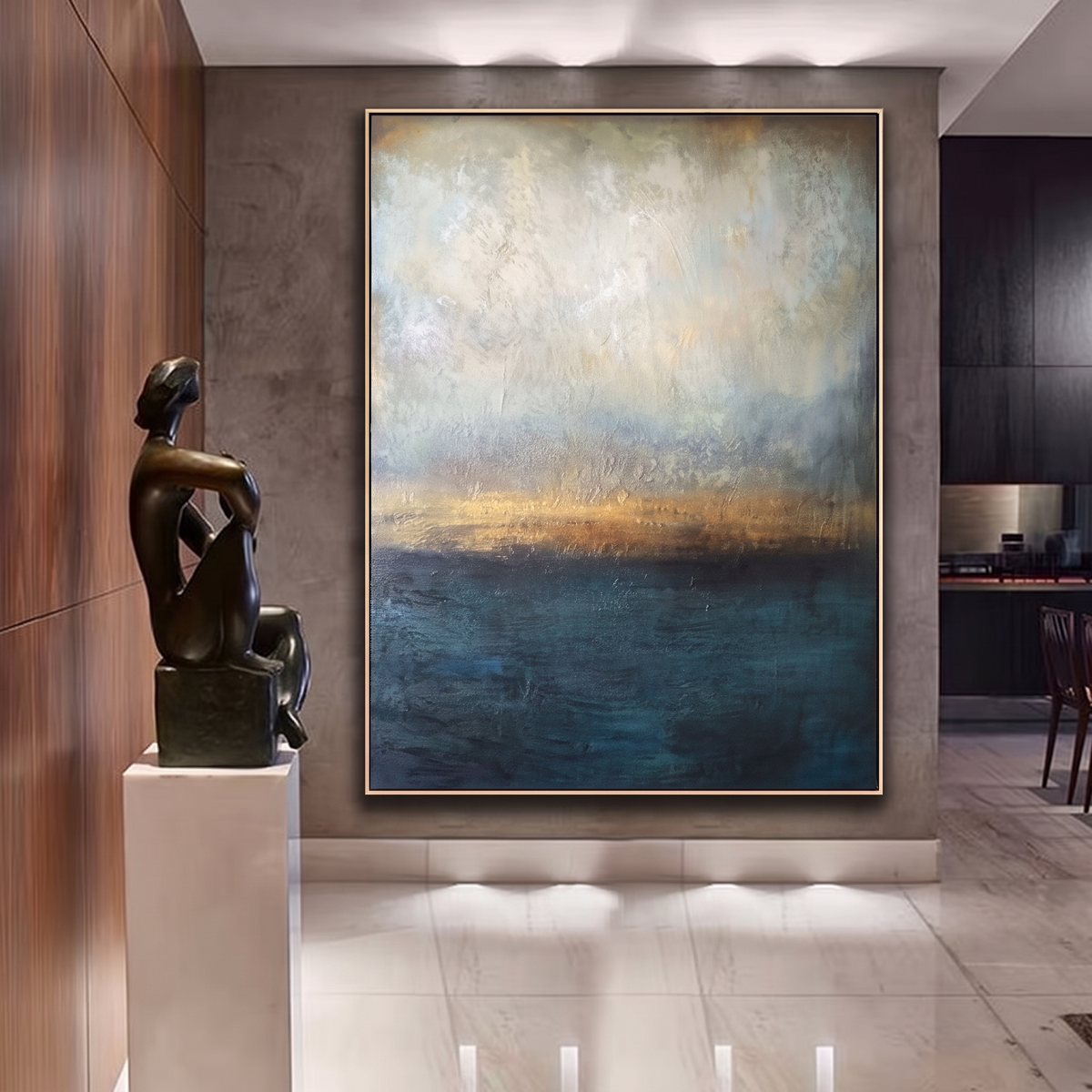 Daybreak Abstract Coastal Canvas Wall Art, artwork detail