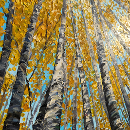 Fall Aspen Glow Canvas Wall Art, macro texture detail