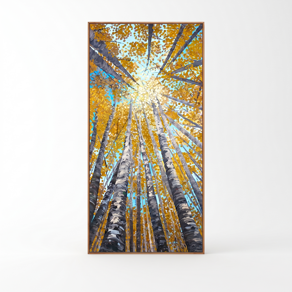 Fall Aspen Glow Canvas Wall Art, full canvas on pure white background