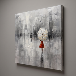 Eiffel Tower Canvas Wall Art, angled view showing canvas depth