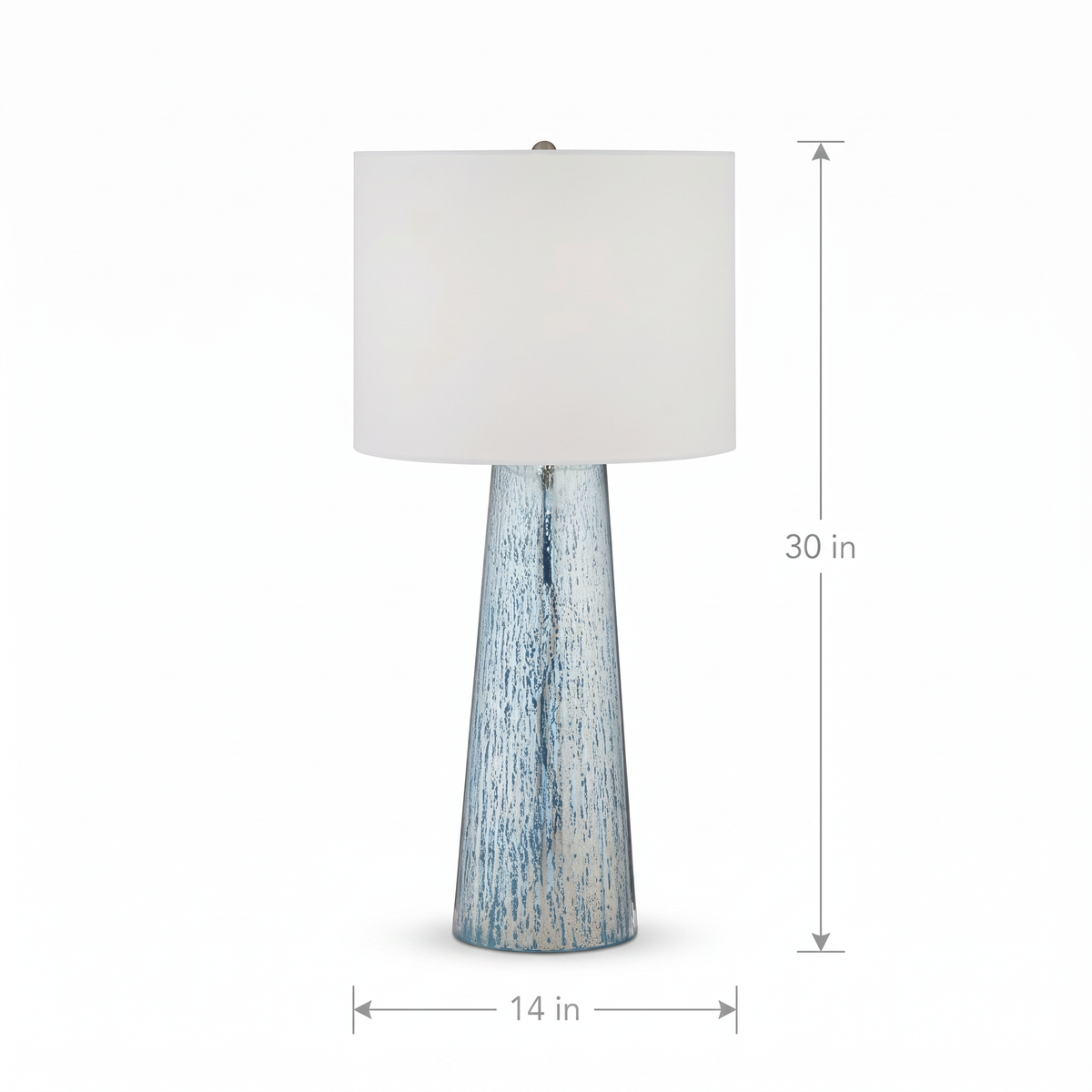 Modern Coastal Table Lamp dimensions on white background