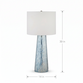 Modern Coastal Table Lamp dimensions on white background
