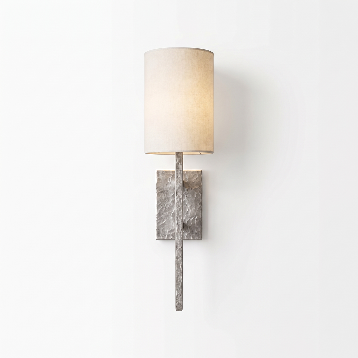 Mavora Hammered Metal Wall Light on white background