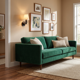Rowan Drum Shade Wall Sconce on a living room gallery wall