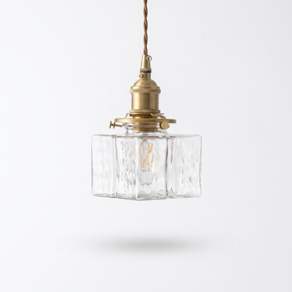 Ripple Glass Iron Pendant Light on white background