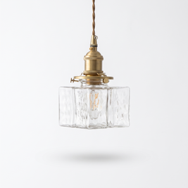 Ripple Glass Iron Pendant Light on white background