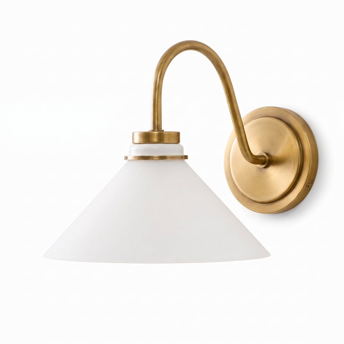 Aurenza Curved Arm Globe Sconce on white background