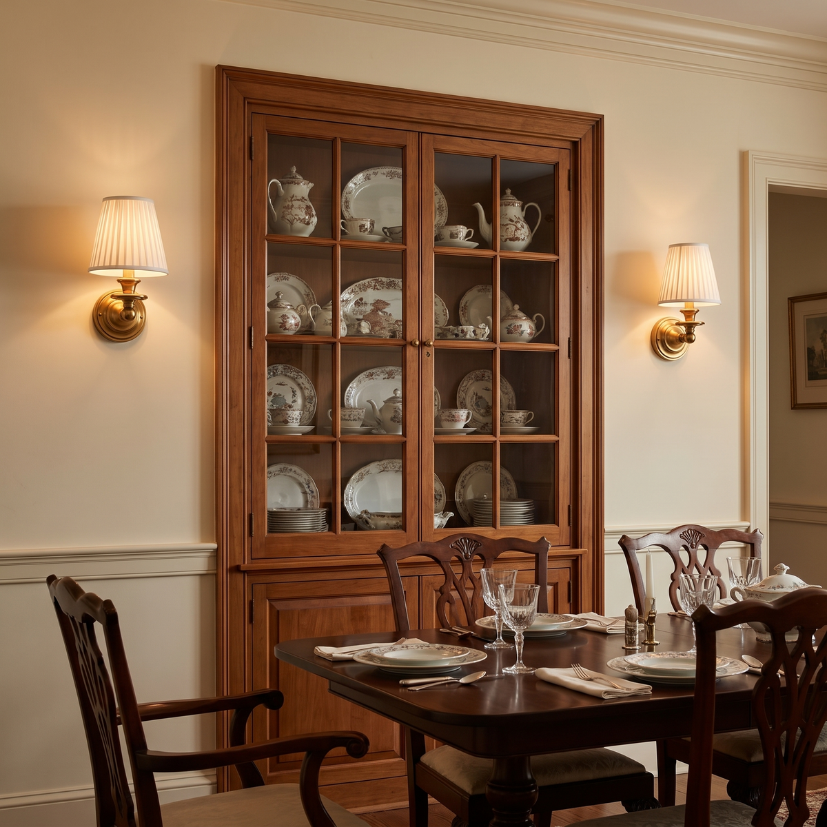 Rowan Drum Shade Wall Sconce in brass with white pleated shade