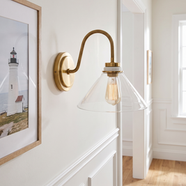 Aurenza Globe Sconce with clear glass shade