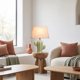 Cactus Ceramic Table Lamp in a modern Southwestern home