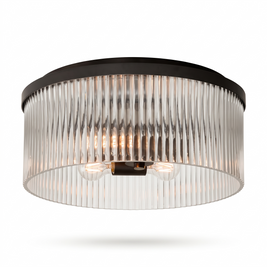 Bravira Ribbed Glass Flush-Mount Ceiling Light