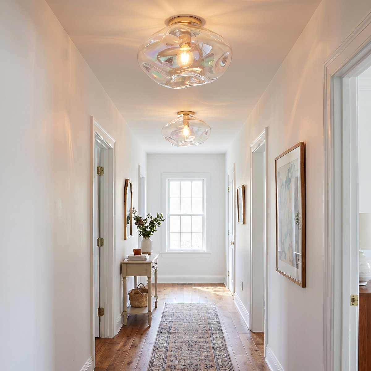 Lightail Iridescent Glass Flush Mount Ceiling Light
