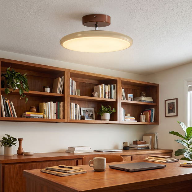 Beige Acrylic Adjustable Disc Ceiling Light