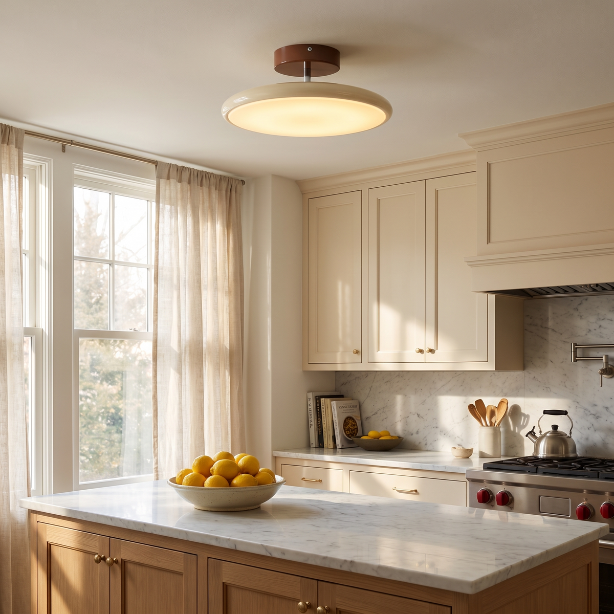 Beige Acrylic Adjustable Disc Ceiling Light