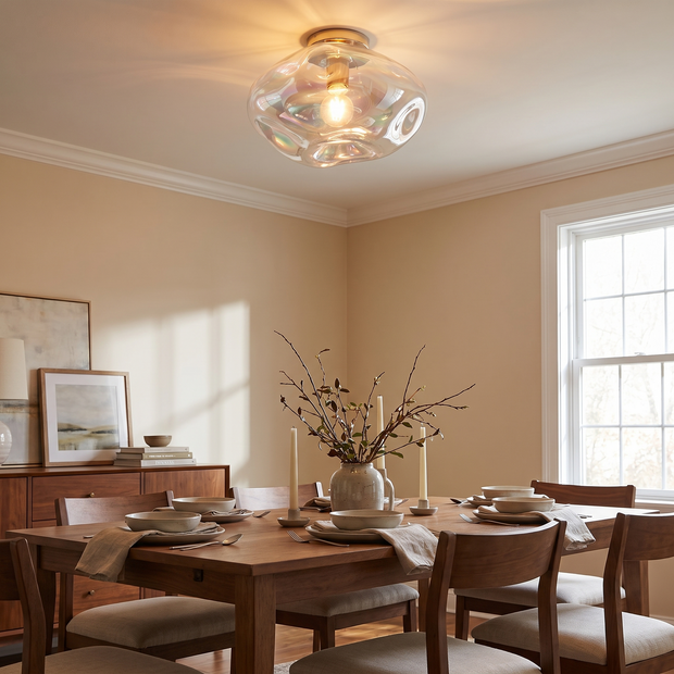 Lightail Iridescent Glass Flush Mount Ceiling Light