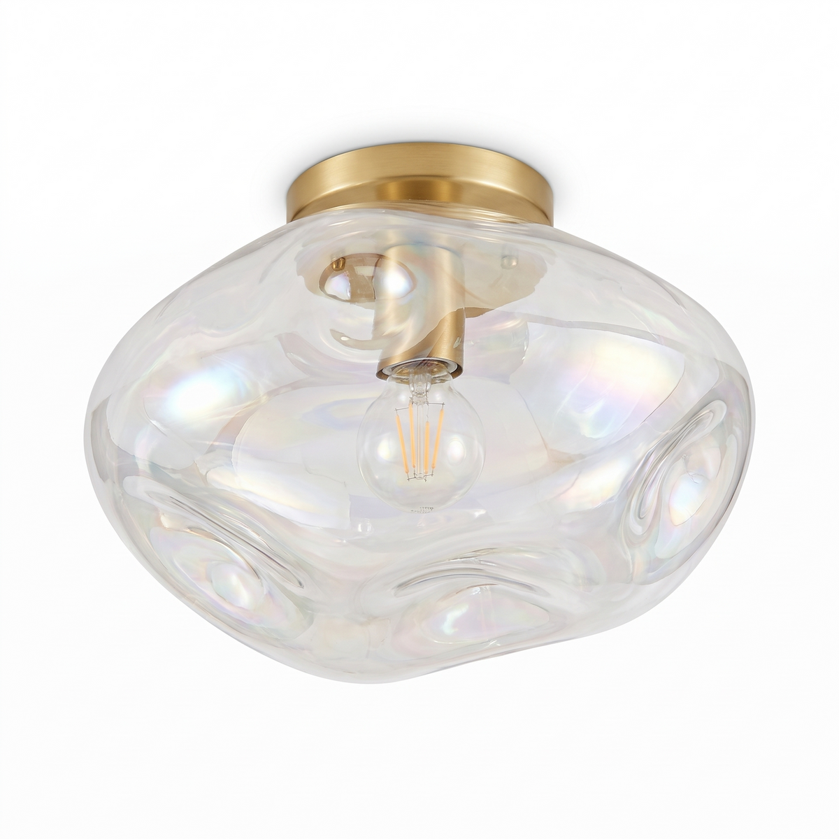 Lightail Iridescent Glass Flush Mount Ceiling Light