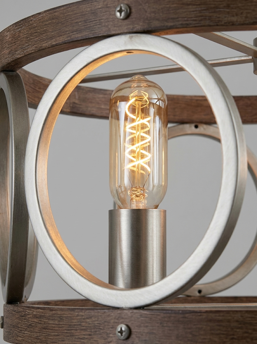 Salima Wood Semi-Flush Ceiling Light
