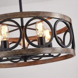 Salima Wood Semi-Flush Ceiling Light