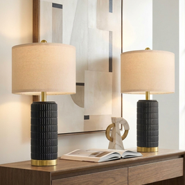 Black & Gold Ceramic Table Lamp