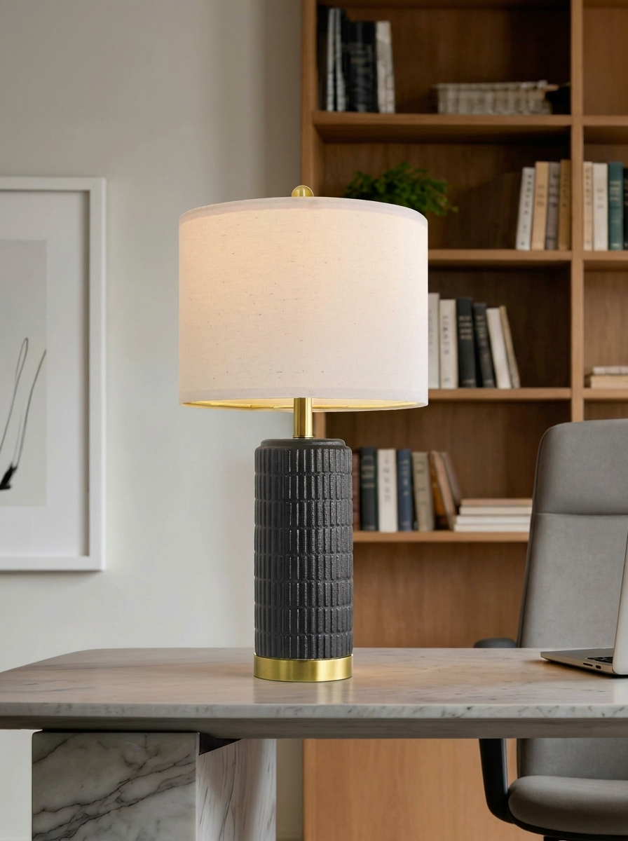 Black & Gold Ceramic Table Lamp