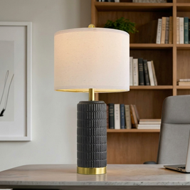 Black & Gold Ceramic Table Lamp