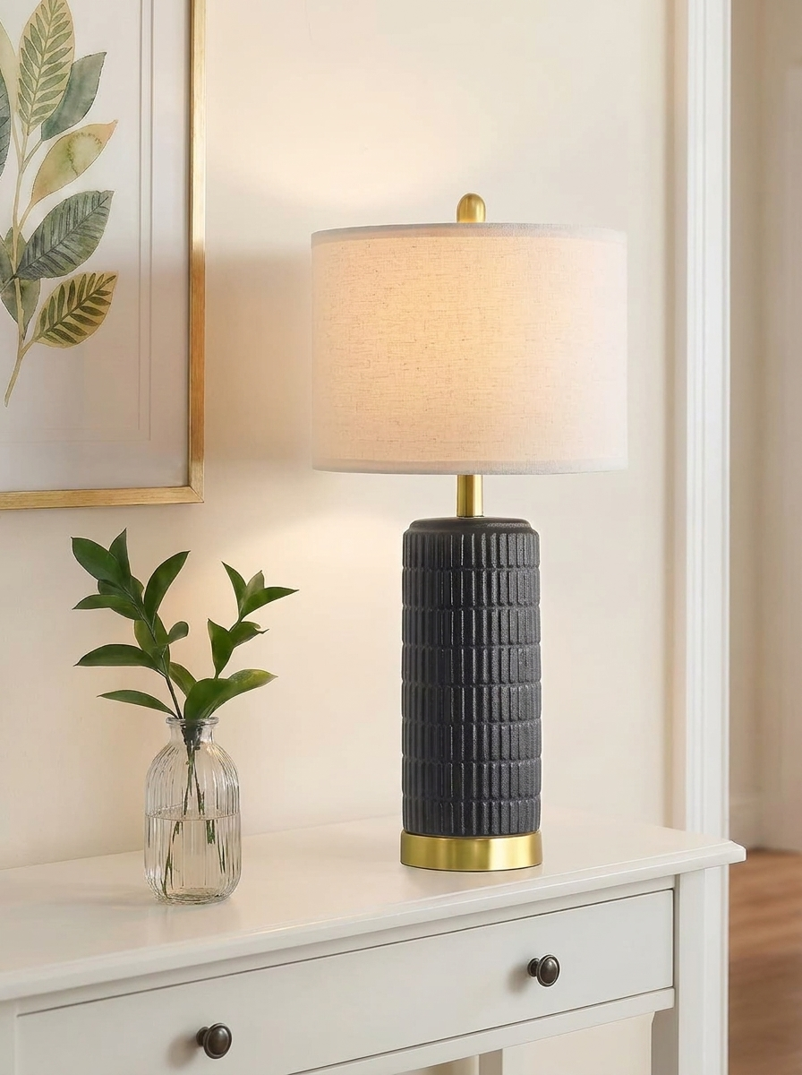 Black & Gold Ceramic Table Lamp