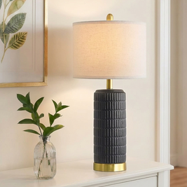 Black & Gold Ceramic Table Lamp