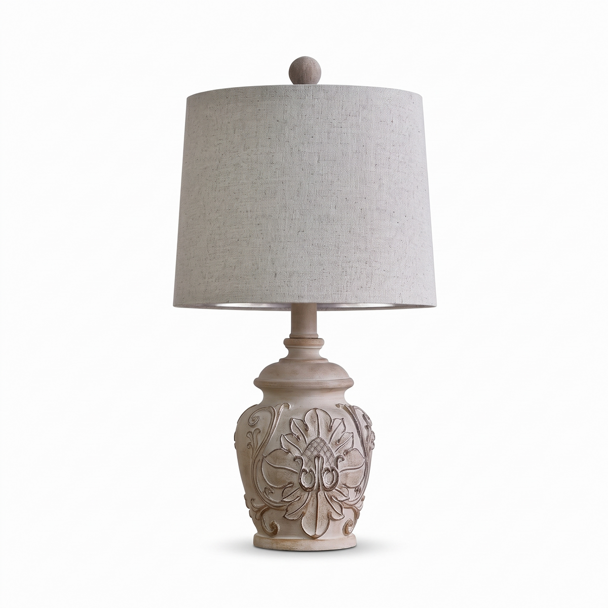 American Rural Retro Resin Carved Table Lamp - white background