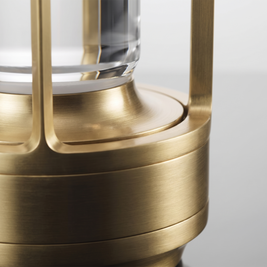 Lantern Cordless Crystal Table Lamp - natural brass - detail 2