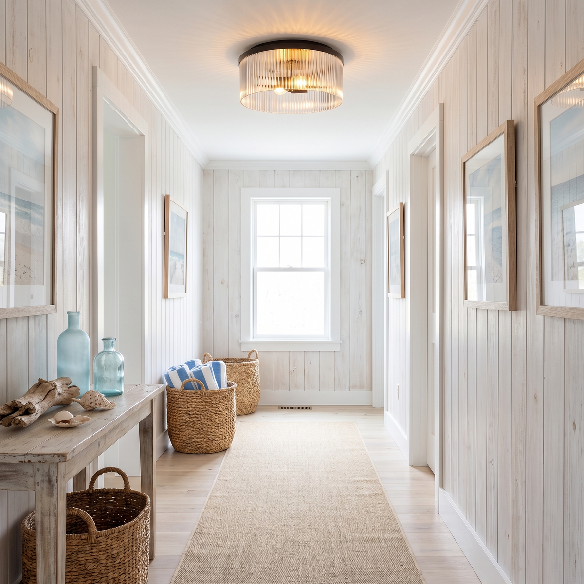 Bravira Ribbed Glass Ceiling Light - lifestyle 2