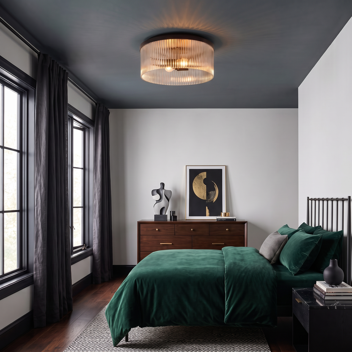 Bravira Ribbed Glass Ceiling Light