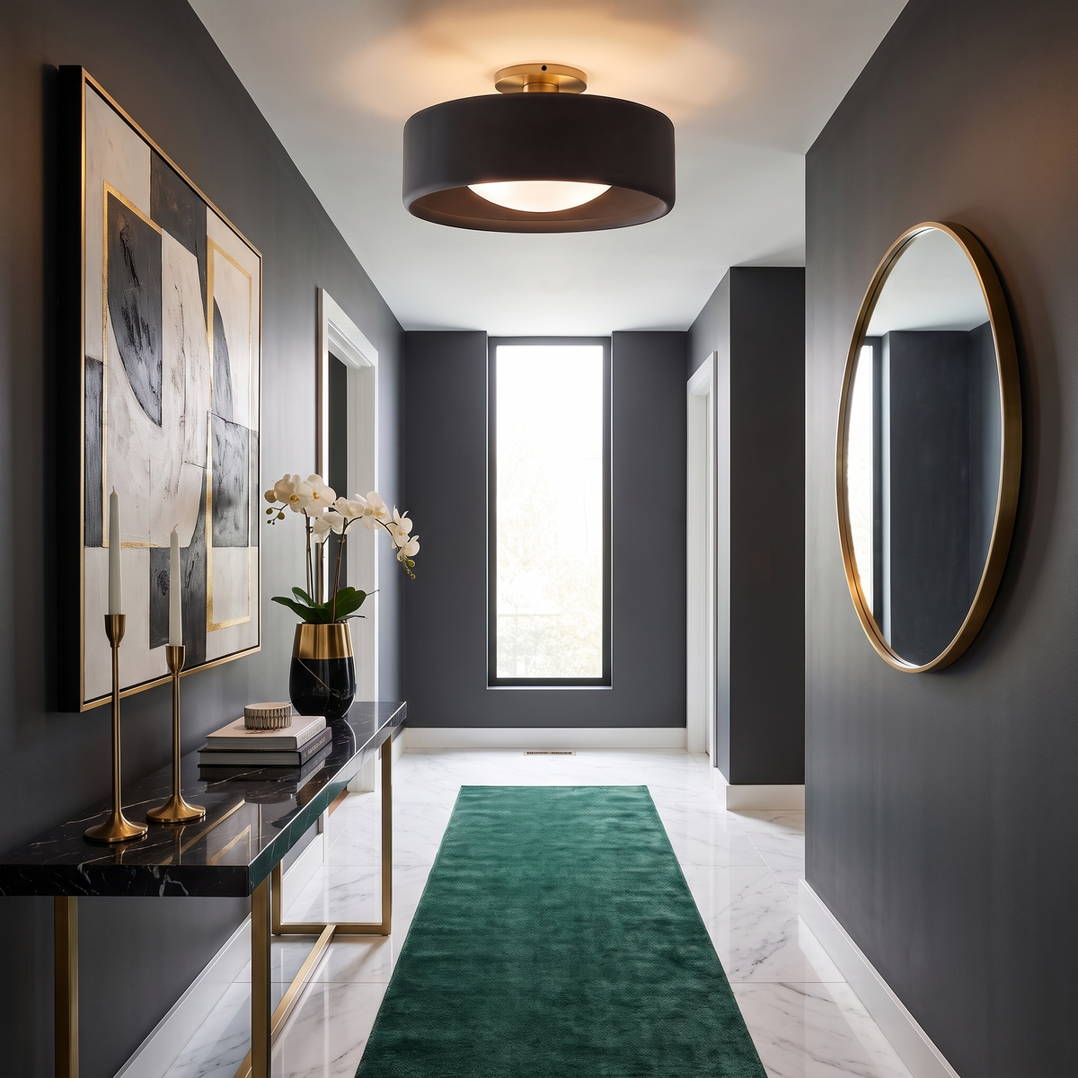 Cerova Porcelain Ceiling Light - black