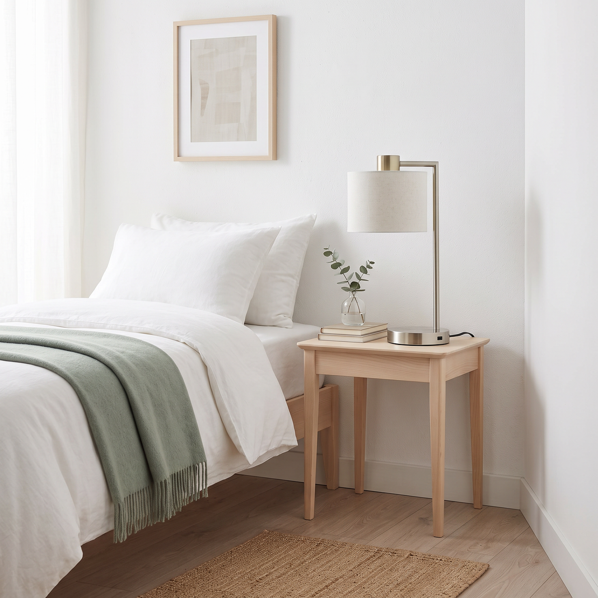 Bedside Table Lamp with USB Port and Touch Control in a styled room